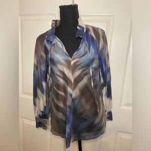 Banana republic semi sheer multicolored blouse